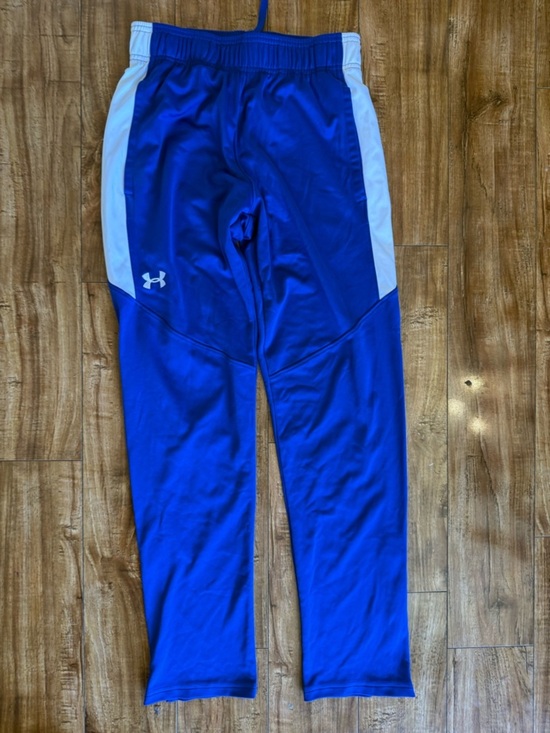 Under Armour Other - Under Armour Men’s Blue White Joggers Sweatpants Ankle Zipper Small Loose